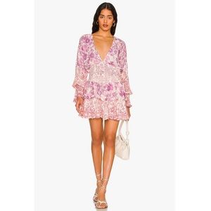 HEMANT & NANDITA Pink and White Floral Mini Dress